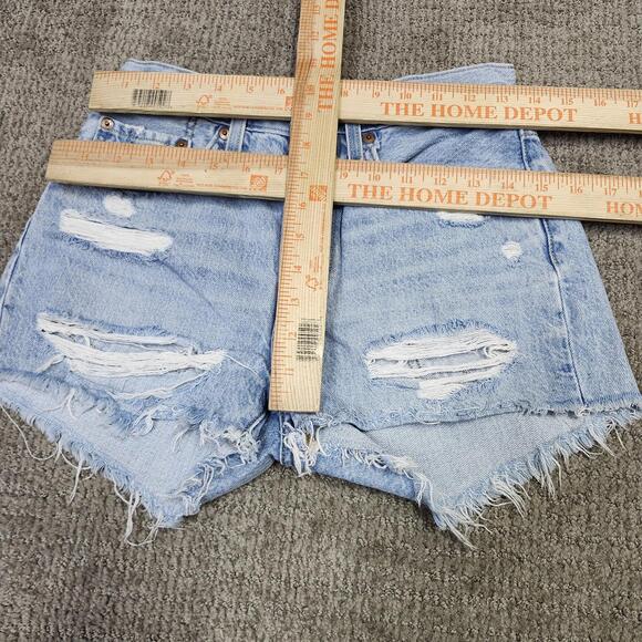 Levi's Light Blue Distressed Women's Shorts - Picture 2 of 8